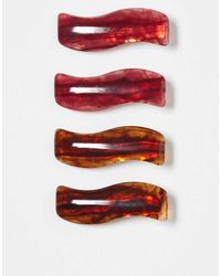 ASOS - Set Van 4 Haarspeldjes Van Hars Met Golvend Design - Lyst