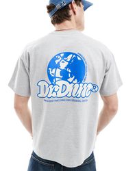 Dr. Denim - Dr. denim - trooper - t-shirt comoda chiaro mélange con stampa "around the world" sul retro - Lyst