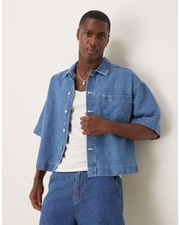 ASOS - – kastiges oversize-jeanshemd - Lyst