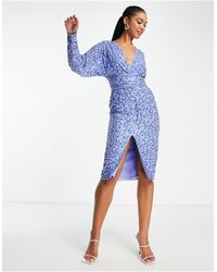 ASOS Satin Midi Dress With Batwing 