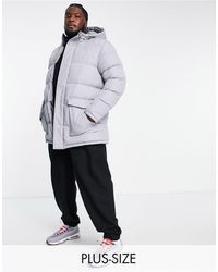 French Connection - Plus Longline Padded Parka With Hood - Lyst
