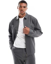 ASOS - Chaqueta De Vestir De Estilo Camionero Y Corte Slim De Sarga De (Parte De Un Conjunto) - Lyst