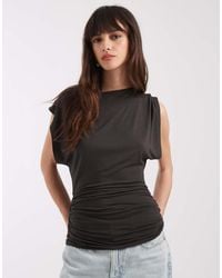 ASOS - Slouch Relaxed Neck Ruched Waist Tank Top - Lyst