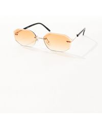 ASOS - 90s Retro Rimless Sunglasses With To Clear Lens - Lyst
