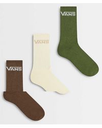 Vans - Calcetines Classic Crew De 3 Pares En Varios Colores - Lyst