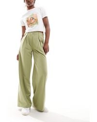 Reclaimed (vintage) - Mensy - pantaloni a fondo ampio taglio maschile verdi con motivo gessato - Lyst