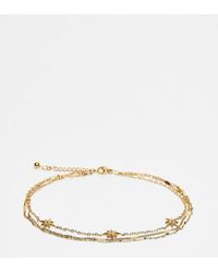 ASOS - Asos Design Curve Mixed Pack Of 3 Stainless Steel Anklets With Star Detail - Lyst
