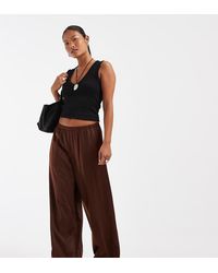 Vero Moda - Textured Satin Wide Leg Trousers - Lyst