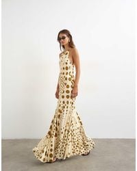 TOPSHOP - Cut Away Racer Neck Full Skirt Maxi Dress - Lyst