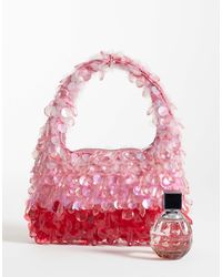 Sac à Cordon River Island Fausse Fourrure Rose à Paillettes - Femme