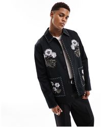 ASOS - Embroidered Worker Jacket - Lyst