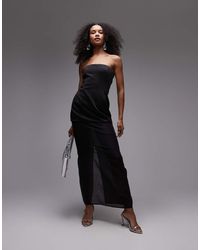 SNDY'S - Vestito Lungo A Fascia Strutturato Semitrasparente - Lyst