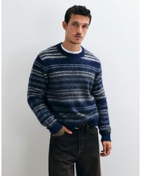 Only & Sons - Pullover aus strukturstrick mit lockerer passform und marineen streifen - Lyst
