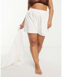 ASOS - Curve – strukturierte strandshorts aus baumwolle - Lyst