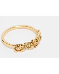 ASOS - 14K Vergulde Ring Met Gebloemd Ontwerp - Lyst