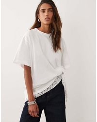 ASOS - Short Sleeve Oversized Top With Lace Bandana - Lyst