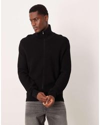 Mango - 100% Cotton Zip Through Textured Cardigan - Lyst