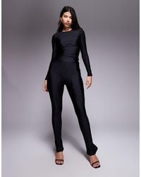 Ruched & Ready - Sculpting High Shine Front Seam Back Split Leggings Mix And Match Co-Ord - Lyst