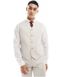 ASOS - Slim With Linen Suit Waistcoat - Lyst