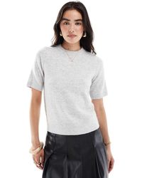 New Look - Puff Sleeve Knitted T-shirt - Lyst