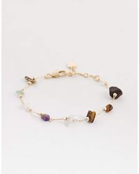 ASOS - Dainty Chain Bracelet With Multi-coloured Chipping Detail - Lyst