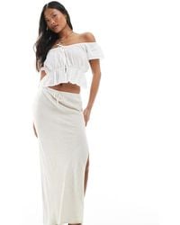 Miss Selfridge - Linen Blend Bias Maxi Skirt - Lyst