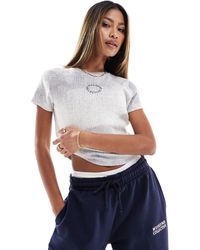 ASOS - Asos Design Weekend Collective Ribbed Baby Tee With Circle Logo - Lyst