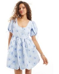 Sister Jane - Dream Puff Sleeve Mini Embroidered Dress - Lyst