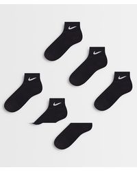 Nike - Pack De 6 Pares De Calcetines Tobilleros Negros Everyday Cushioned De - Lyst