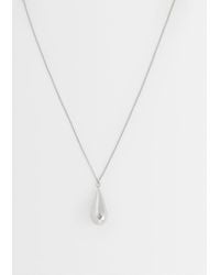 ASOS - Long Pendant Necklace With Clean Teardrop - Lyst