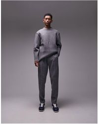 TOPMAN - Premium Tapered Trousers With Wool - Lyst