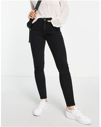 SELECTED - Femme - jeans a vita medio alta neri - Lyst