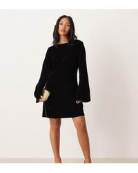 Nobody's Child Petite - Jolene Velvet Tie Back Mini Dress - Lyst