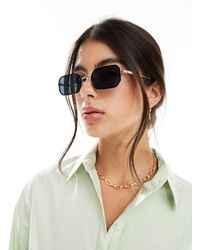 Pieces - Retro Black Lense Sunglasses - Lyst