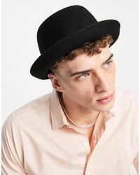 Sombrero pork pie con ala ancha en burdeos de ASOS de Tejido sintético de  color Rojo para hombre | Lyst