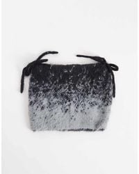 Collusion - Fluffy Knit Ear Beanie With Bow Details - Lyst