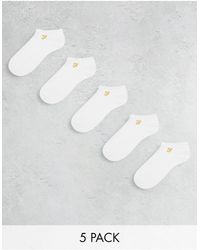 Farah - Confezione da 5 paia di calzini sportivi bianchi - Lyst