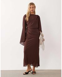 ASOS - Kimono Sleeve Cape Detail Draped Midaxi Dress With Open Back - Lyst