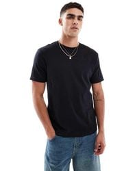 Threadbare - Camiseta Negra De Manga Corta Con Bordado De Flor De 200 G/M² De - Lyst
