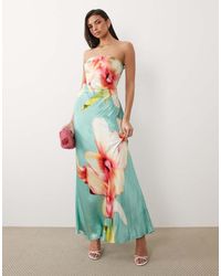 Forever New - Satin Bandeau Maxi Dress - Lyst
