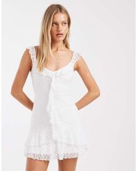 Hollister - Lace Ruffle Mini Dress - Lyst