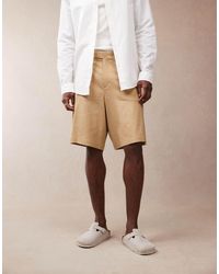 ASOS - Pantalones Cortos De Vestir Color Tostado Estilo Bermudas De Mezcla De Lino De -Neutro - Lyst