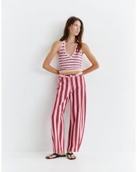 Pull&Bear - – gestreifte barrel-jeans - Lyst