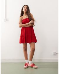 Miss Selfridge - – gestuftes seersucker-hängerkleid - Lyst