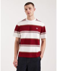 Fred Perry - Heavyweight Striped Logo T-Shirt - Lyst