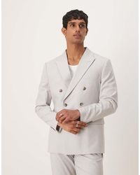 ASOS - Double Breasted Regular-Fit Colbert Van Linnenmix - Lyst