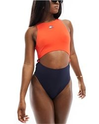Tommy Hilfiger - Tommy Jeans Heritage Cut Out Colour Block Swimsuit - Lyst