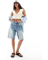 Bershka - – weite, longline-shorts - Lyst