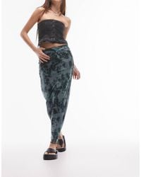 TOPSHOP - Knot Detail Animal Print Midi Skirt - Lyst
