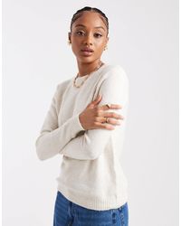 Vero Moda - Pull en maille à encolure ronde - crème - Lyst